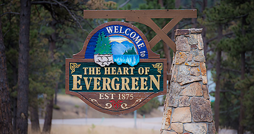 Welcome To Evergreen Sign